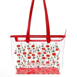 🍒 NWT Ed Hardy PVC Clear “Cherries” Tote - Stadium Bag - Clear Bag